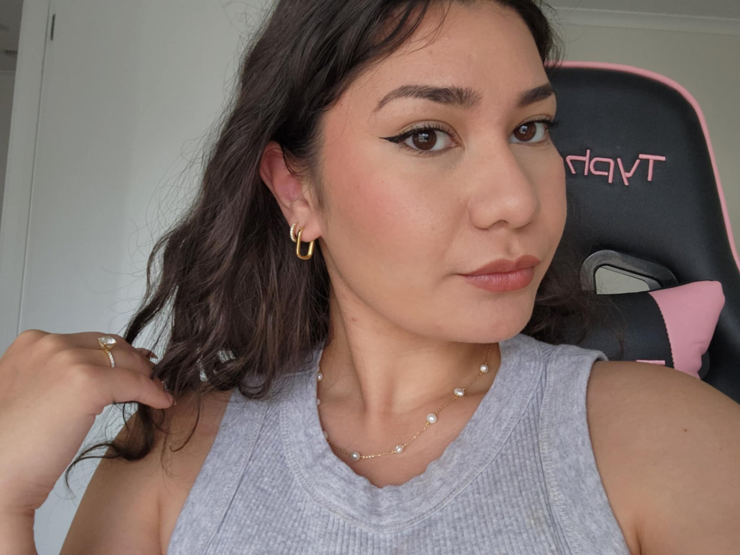 Golden Edge Rectangular Hoops