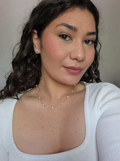 Silver Pearl Chain Necklace