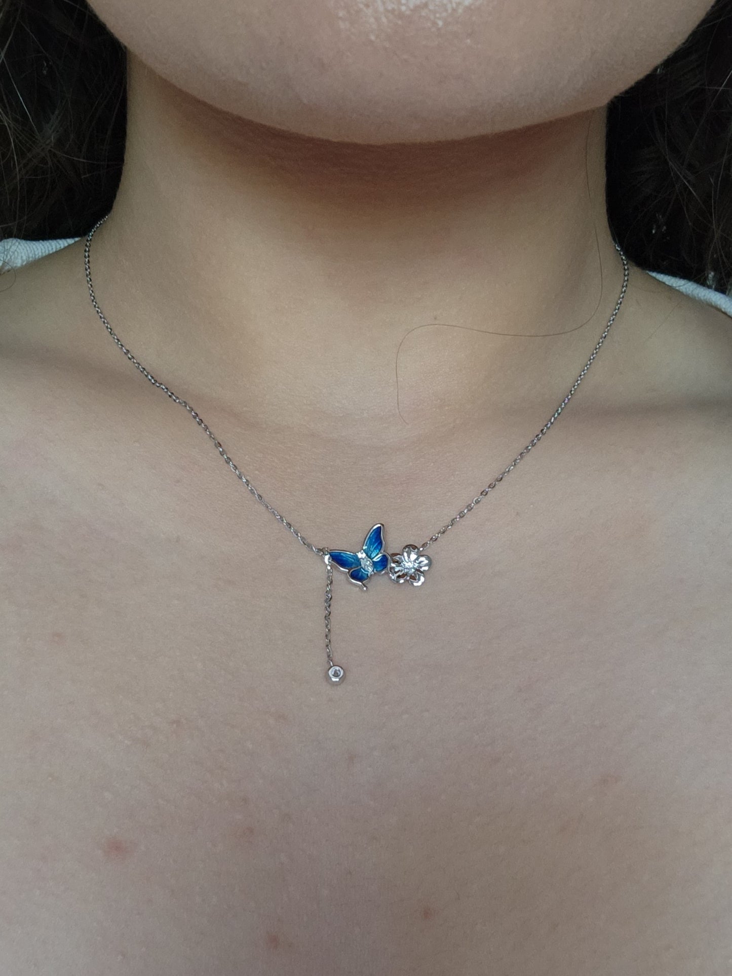 Blue Butterfly Necklace