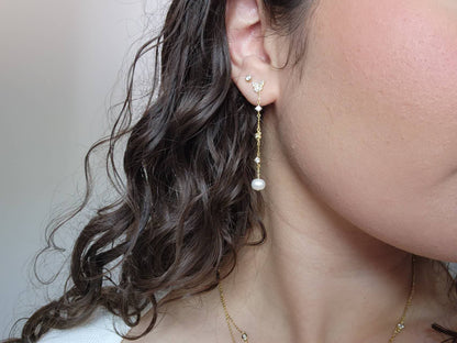 Butterfly Pearl Dangle Earrings