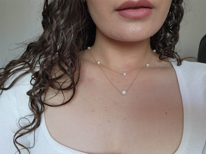 Double-Chain Pearl Necklace