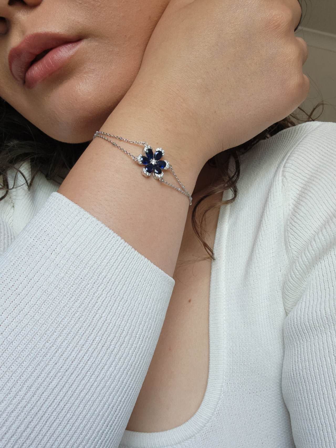 Sapphire Flower Bracelet