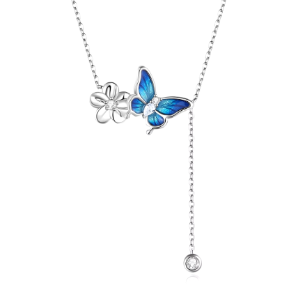 Blue Butterfly Necklace