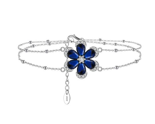 Sapphire Flower Bracelet
