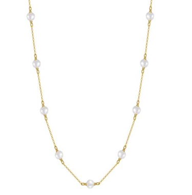 Gold Pearl Chain Necklace