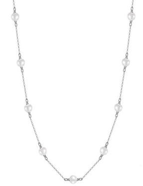 Silver Pearl Chain Necklace