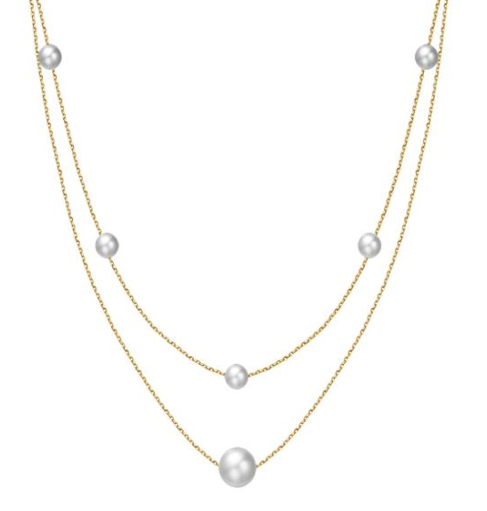 Double-Chain Pearl Necklace