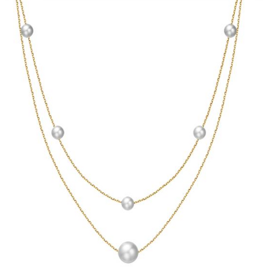 Double-Chain Pearl Necklace