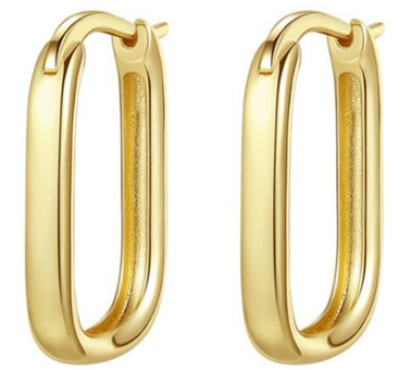 Golden Edge Rectangular Hoops