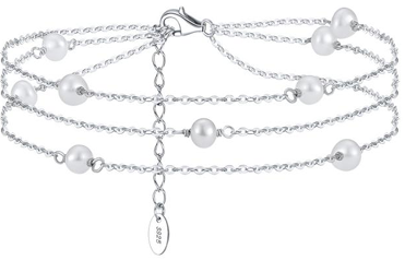Freshwater Pearl Triple Chain Bracelet/ Anklet