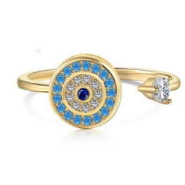 Evil Eye Open Ring - Gold